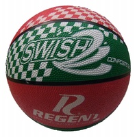 REGENT SWISH OFFICIAL WEIGHT AND SIZE 6 RED AND GREEN BASKETBALL