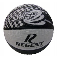 REGENT SWISH OFFICIAL WEIGHT AND SIZE 3 WHITE AND BLACK BASKETBALL