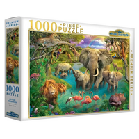 HARLINGTON 1000 PIECE PUZZLE AFRICAN WATERHOLE