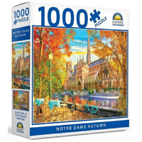 CROWN 1000 PIECE PUZZLE CASTLES & COTTAGES - NOTRE DAME AUTUMN