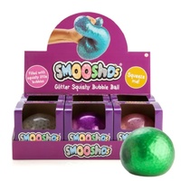 SMOOSHOS SENSORY JUMBO GLITTER SQUISHY BUBBLE BALL - GREEN