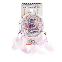 DREAMCATCHER PURPLE AND WHITE HANDMADE BEADED 9CM