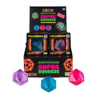 SMOOSHOS SENSORY SUPER SQUEEZE GLOW IN THE DARK POLYHEDRON - PURPLE