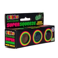 SMOOSHOS SENSORY SUPER SQUEEZE GLOW IN THE DARK MINI BALLS 3PK - ORANGE / BLUE / PURPLE