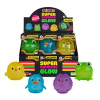SMOOSHOS SENSORY SUPER SQUEEZE GLOW IN THE DARK MINI ANIMALS - PURPLE HEDGEHOG