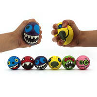 FUNNY FACE STRESS BALL 76MM ASSORTED