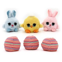 CUDDLE PALS REVERSIBLE BUNNY/EGG - BLUE 15CM PLUSH