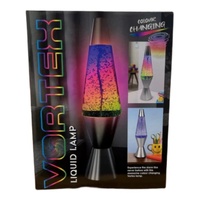 LANDMARK VORTEX LIQUID LED COLOUR CHANGING LAMP SILVER 36CM - LT151 WITH USB CHARGING