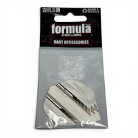 FORMULA SPORTS RACING DART FLIGHTS - SET OF 3 STANDARD - 100 MICRON BLACK STRIPE