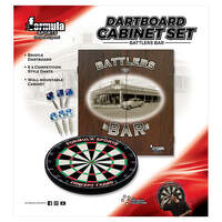 FORMULA SPORTS BATTLERS BAR DART BOARD CABINET SET