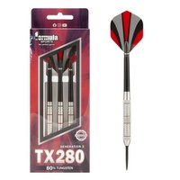 FORMULA SPORTS TX280 GENERATION 2 - 25 GRAM 80% TUNGSTEN WITH TEMPERED STEEL POINTS DART SET