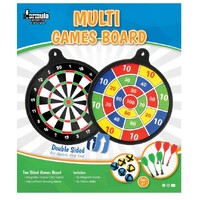 MULTI GAMES BOARD MAGNETIC DARTS VELCRO TARGET BALL GAME DOUBLE SIDED