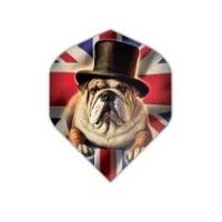 FORMULA SPORTS POLYESTER EMBLEM DART FLIGHTS - SET OF 3 STANDARD - BRITISH BULLDOG