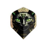 FORMULA SPORTS POLYESTER EMBLEM DART FLIGHTS - SET OF 3 STANDARD - BLACK CAT