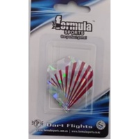FORMULA SPORTS 2D HOLOGRAM DART FLIGHTS - SET OF 3 STANDARD - RED SPLAYED PATTERN