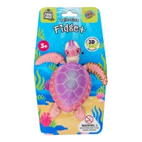 HEEBIE JEEBIES 1604 FIDGIMALS GREEN SEA TURTLE FIDGET - PINK/ORANGE