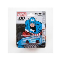 MARVEL GO COLLECTION DIECAST 1:64 RACING SERIES CAPTAIN AMERICA LIGHT BLUE VEHICLE 11 OF 15
