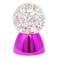 PINK POPPY MAGIC GLOW GLITTER WATERBALL LAMP 14CM