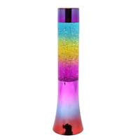 PINK POPPY MAGIC GLOW RAINBOW ELECTROPLATING REVOLVING GLITTER LAMP 32CM
