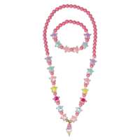 PINK POPPY ICE CREAM CHARM NECKLACE AND BRACELET SET