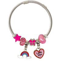 PINK POPPY RAINBOW CHARM BRACELET