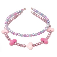 PINK POPPY HBM128 DANCE BEADED HEADBAND PASTEL PINK
