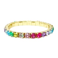 PINK POPPY BCG176 DAINTY LUXURY BEJEWELLED BRACELET - RAINBOW