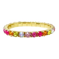 PINK POPPY BCG176 DAINTY LUXURY BEJEWELLED BRACELET - PASTEL RAINBOW