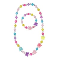 PINK POPPY NBG173 BUTTERFLY NECKLACE AND BRACELET SET