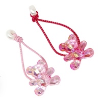 PINK POPPY SBG186 TEDDY BEAR HAIR ELASTICS PINK 2PC