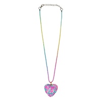 PINK POPPY NCG179 SPARKLY PENDANT NECKLACE - PINK/BLUE
