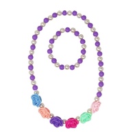 PINK POPPY NBG180 ROSY CANDY NECKLACE AND BRACELET SET - PURPLE