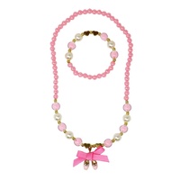 PINK POPPY NBG183 BALLERINA BOW NECKLACE AND BRACELET SET