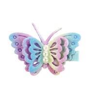PINK POPPY HCG228 RAINBOW BUTTERFLY HAIR CLIP - BLUE