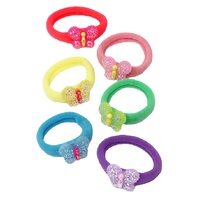 PINK POPPY SBG189 SPARKLE BUTTERFLY HAIR ELASTICS 6PC