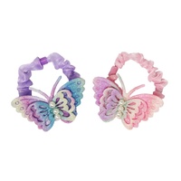 PINK POPPY SBG190 RAINBOW BUTTERFLY SCRUNCHIE 2PC