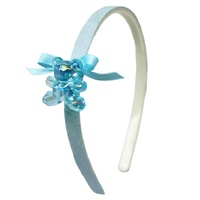PINK POPPY HBG184 TEDDY BEAR HEADBAND BLUE