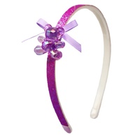 PINK POPPY HBG184 TEDDY BEAR HEADBAND PURPLE