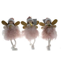 COTTON CANDY ANGEL SHELF SITTING DECORATION PINK ASSORTED