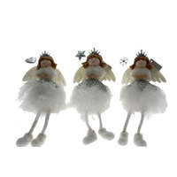 COTTON CANDY ANGEL SITTING DECORATION WHITE ASSORTED