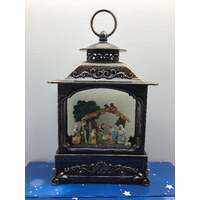 COTTON CANDY LED SNOW LANTERN RECTANGULAR - NATIVITY