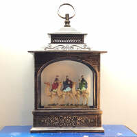 COTTON CANDY LED SNOW LANTERN RECTANGULAR - 3 KINGS NATIVITY