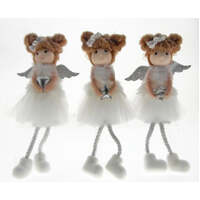 COTTON CANDY ANGEL SHELF SITTING DECORATION WHITE ASSORTED