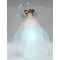 COTTON CANDY LED ANGEL TREE TOPPER WHITE SPOT DRESS