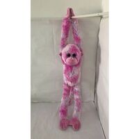 COTTON CANDY JG293 HANGING MONKEY MADDIE PURPLE AND SILVER PLUSH