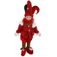 COTTON CANDY 43CM STANDING JESTER MUSICAL MOVING RED GREEN WHITE