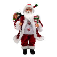 COTTON CANDY 45CM STANDING SANTA MUSICAL MOVING RED CANDY