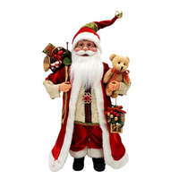 COTTON CANDY 45CM STANDING SANTA MUSICAL MOVING RED