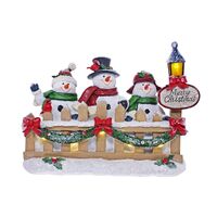COTTON CANDY SNOWMAN FAMILY LAMP POST WITH LED