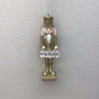 CHLOES GARDEN 10CM HANGING NUTCRACKER WITH BANNER DECORATION